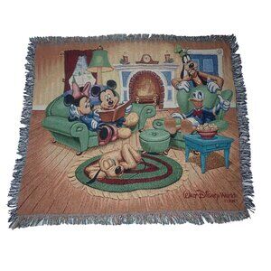 Disney World Mickey & Friends Tapestry Throw Blanket 50" X 60"‎ XL